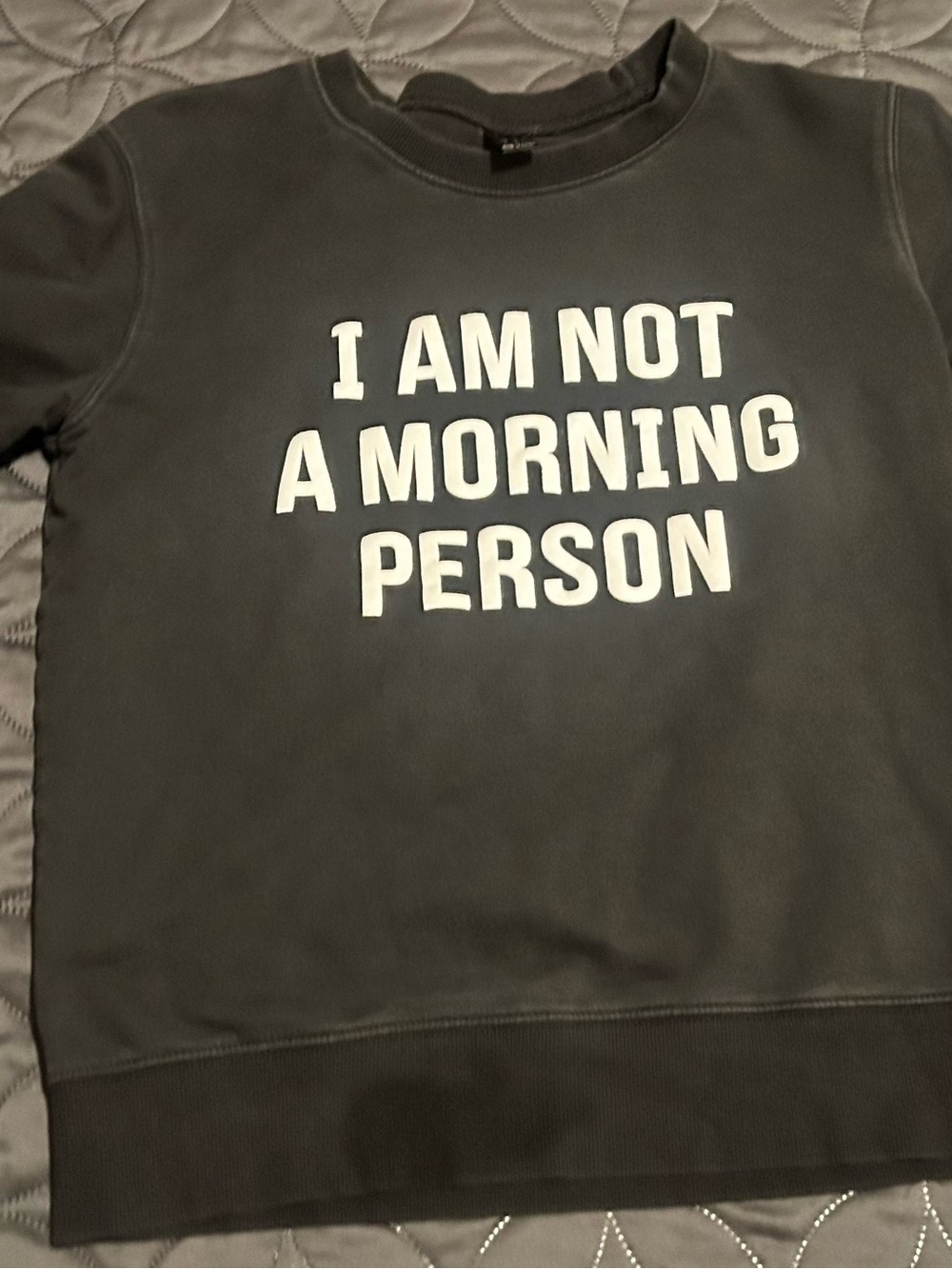 SHEIN Black Sweatshirt 'I AM NOT A MORNING PERSON'